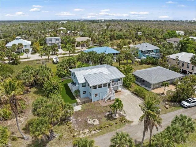 Aerial perspective of suburban area