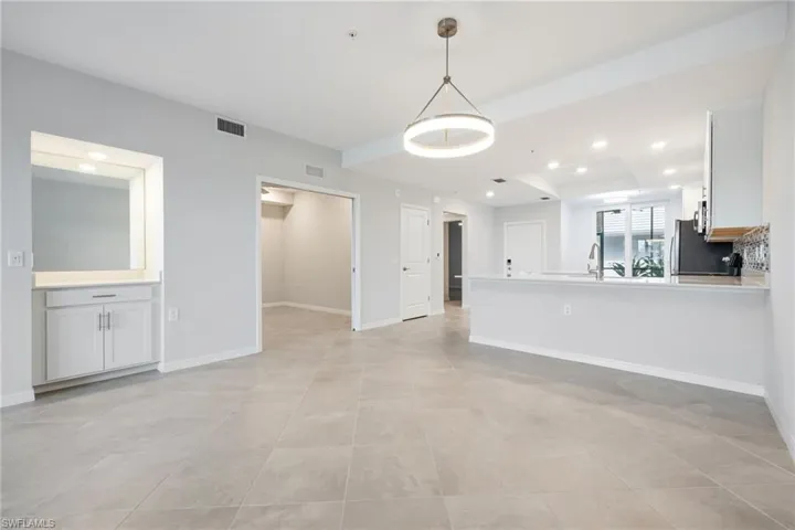 Dining area with coffee bar