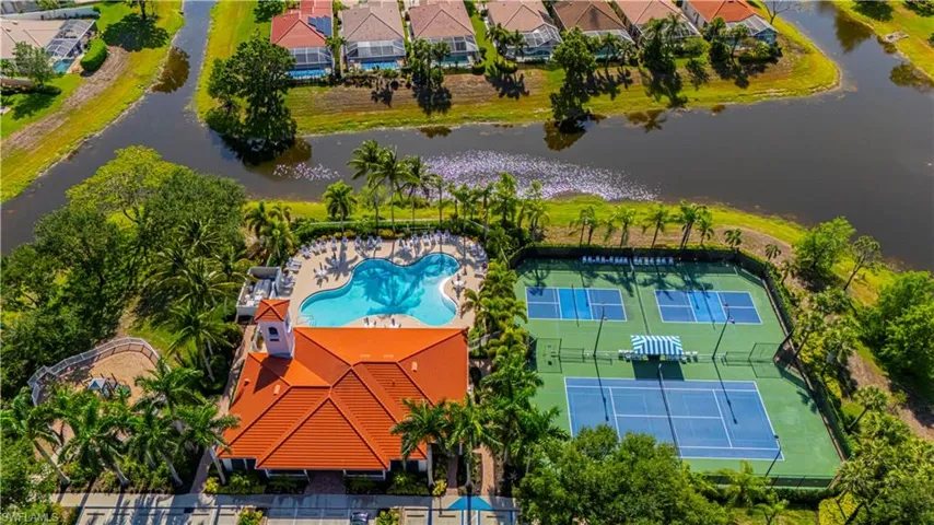 Drone / aerial view of a nearby body of water