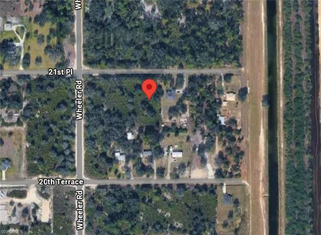 Aerial Map. Illustrating the property's location relative to Wheeler Road, 21st Place, and 20th Terrace