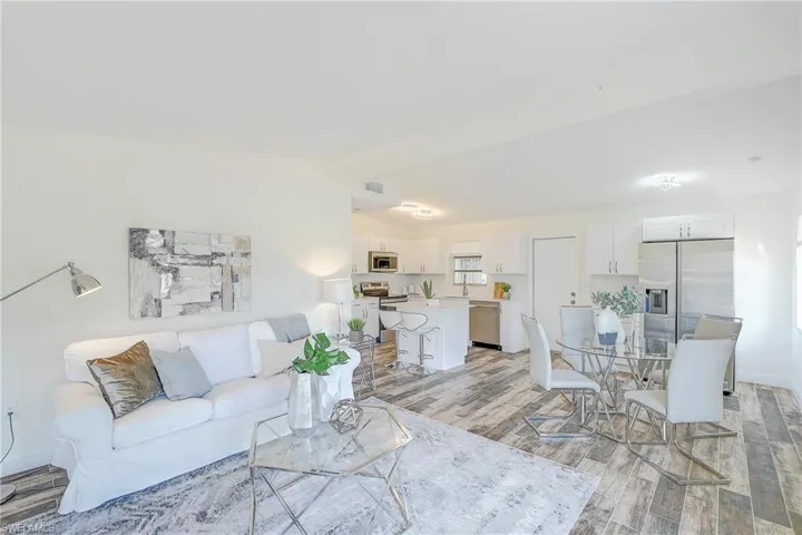Living area featuring light wood finished floors