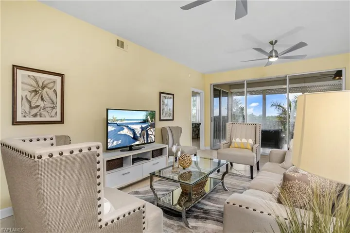 Living room with ceiling fan
