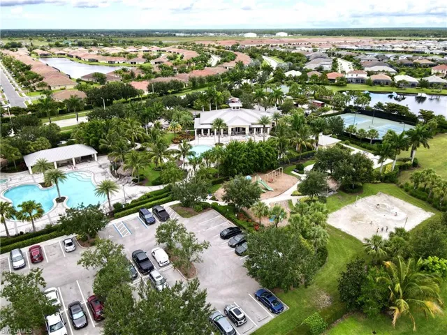 Bird's eye view featuring a water view and a residential view