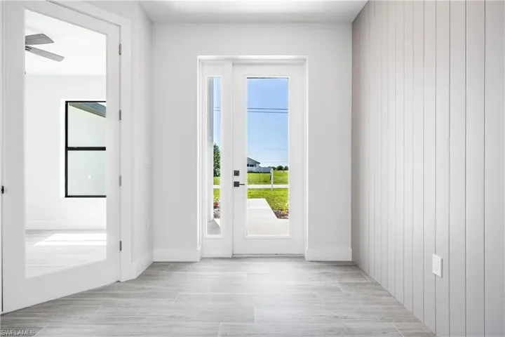 Front Doors and French Doors to Den