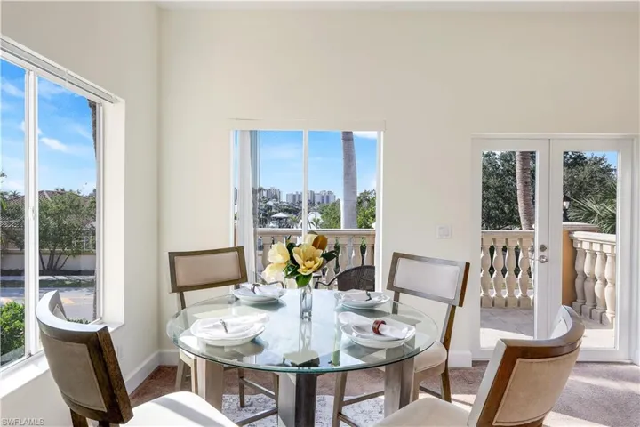 Second-floor dining area with amazing views and balcony