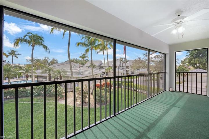 Screened In Rear Lanai, Outdoor Carpet- View of the Gardens and The Huge Pool