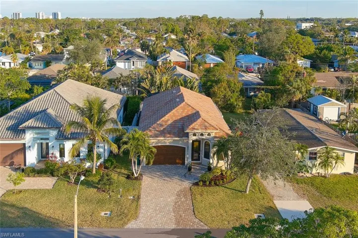 Aerial view of residential area