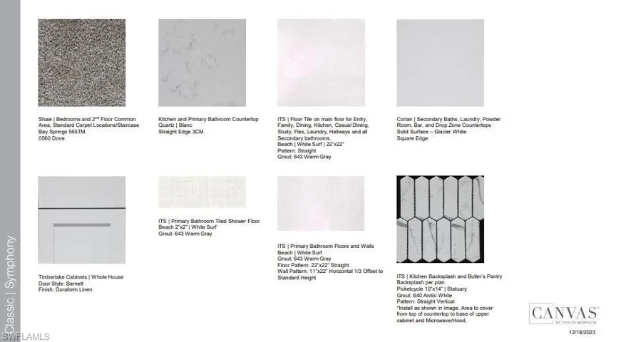 Design Selections.  Home is under construction and selections are subject to change