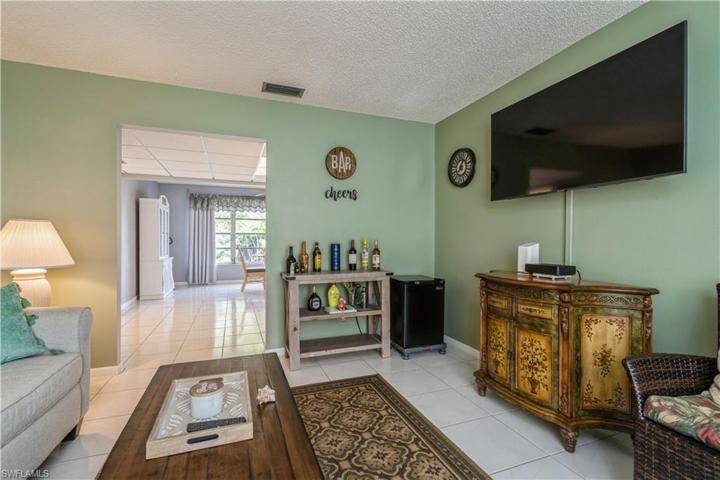 Great room with tile floors