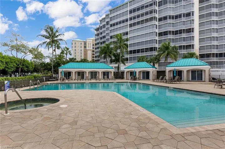 Pool with private cabanas