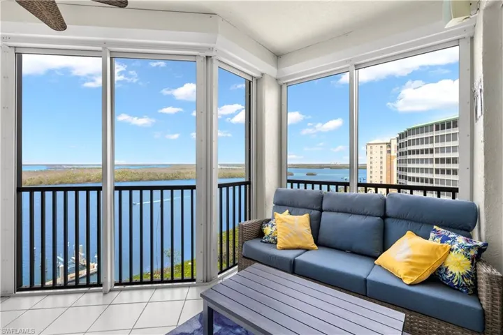 Lanai with views of back bay
