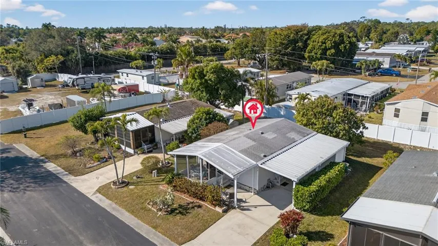 Aerial view of residential area