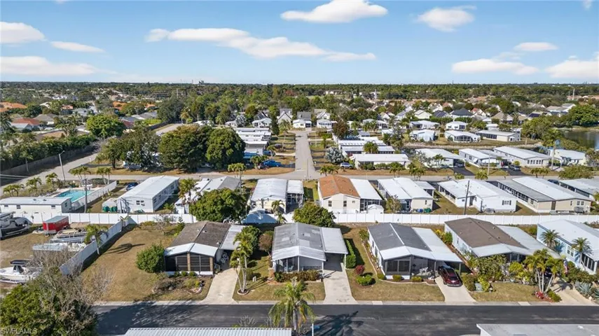 Aerial perspective of suburban area