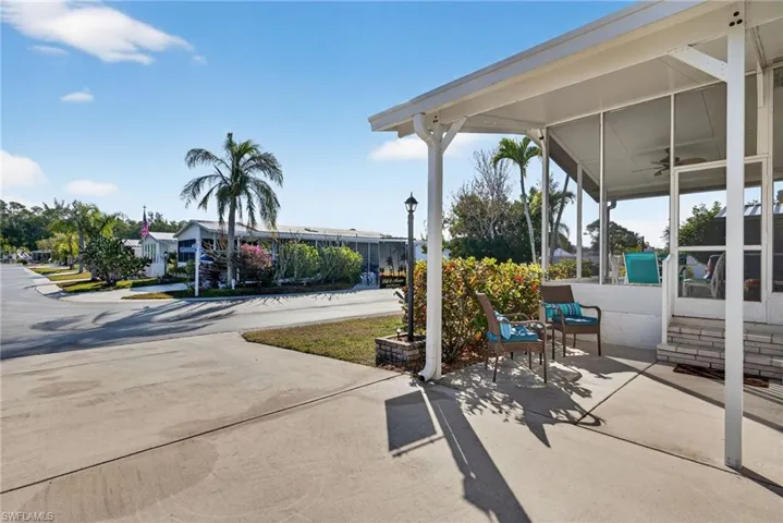View of patio featuring a ceiling fan