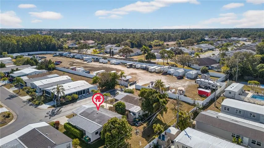 Aerial view of residential area