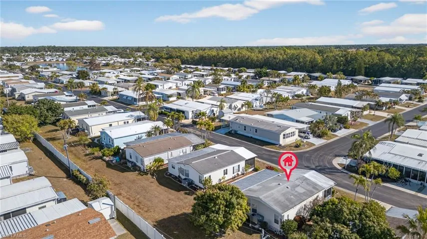 Aerial view of residential area