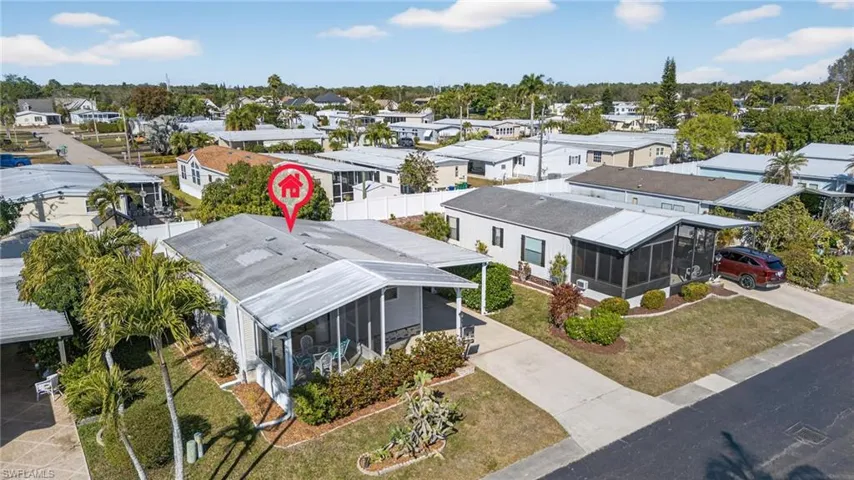 Aerial perspective of suburban area