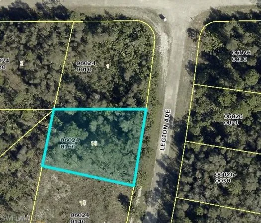 Aerial view of property's location featuring property boundaries highlighted