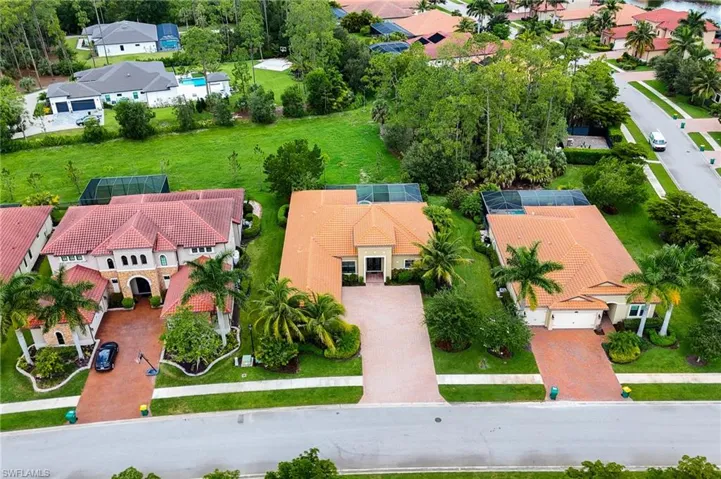 Aerial perspective of suburban area