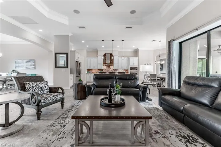 View from TV towards kitchen