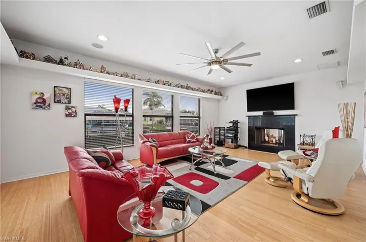 Generous Family Room with Fireplace