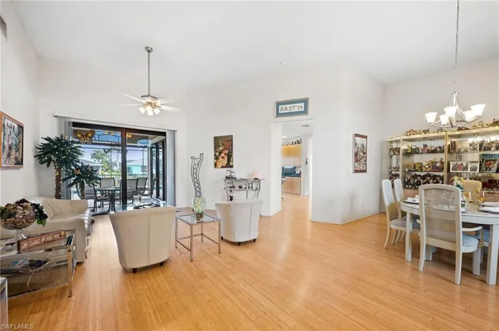 Living Room with 15' ceilings