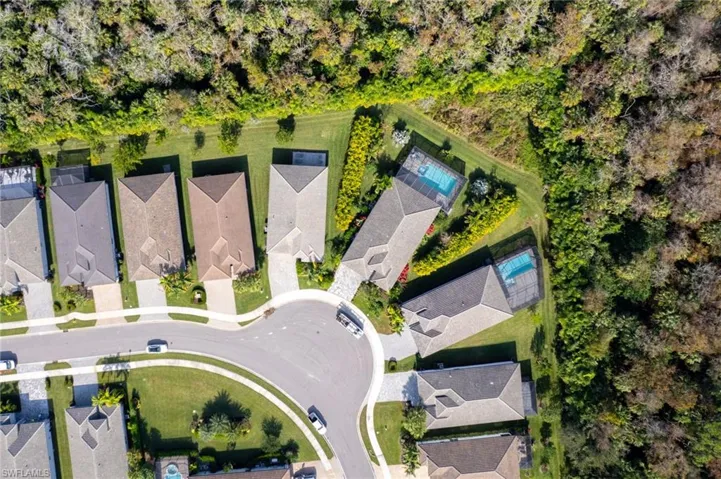 Aerial view of residential area