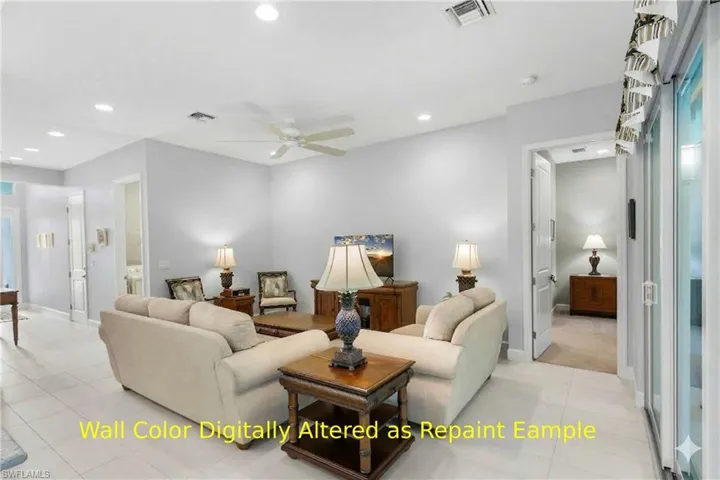 digital rendering of home with different wall color