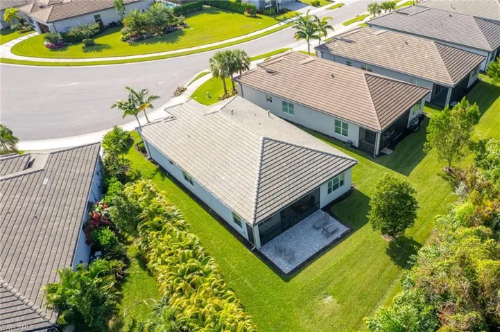 Aerial view of backyard space