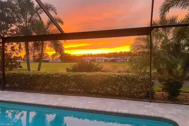 Caged Pool at dusk