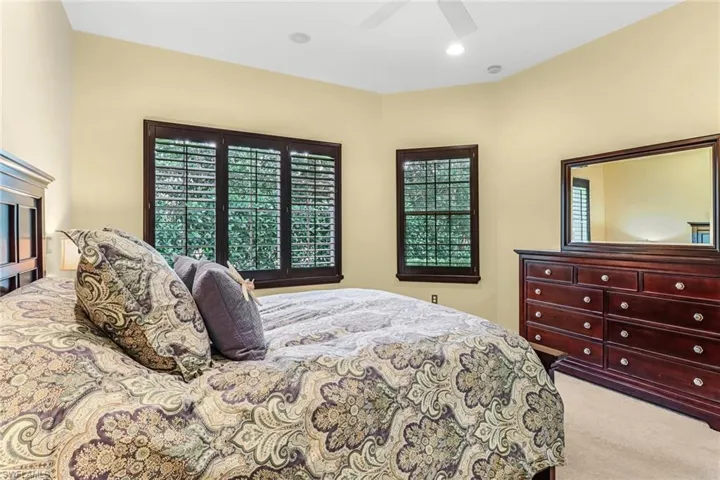 Master bedroom with ceiling fan