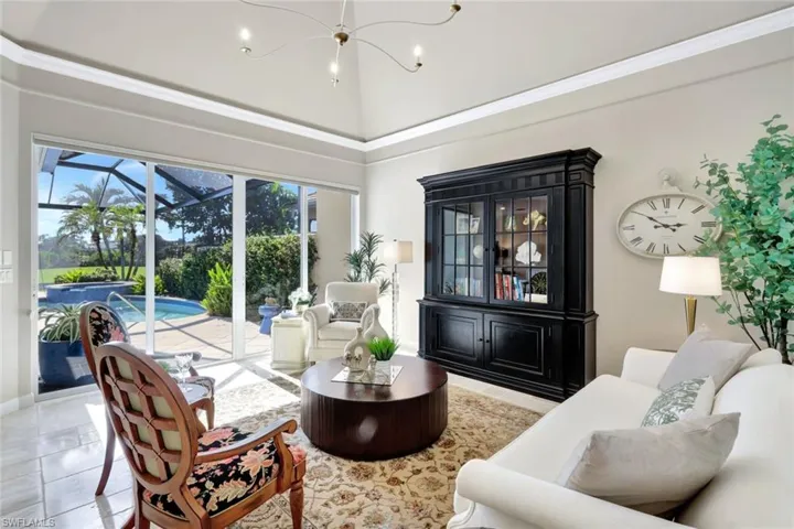 View of tiled living room