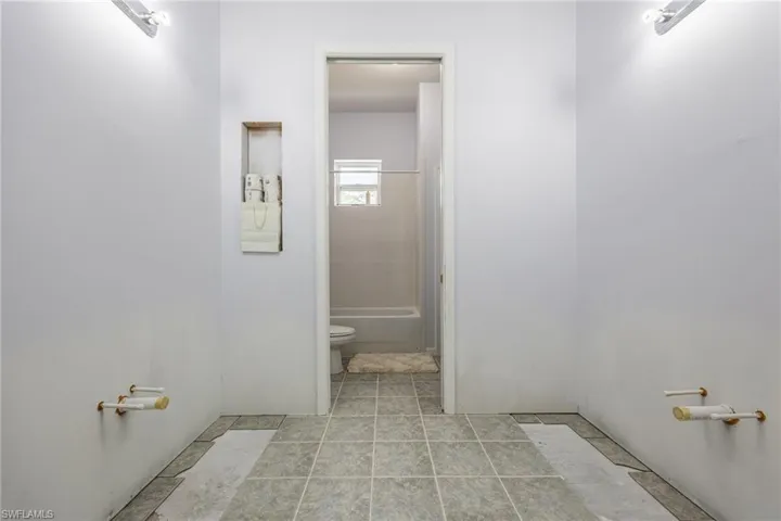 Vanity area of the guest bathroom