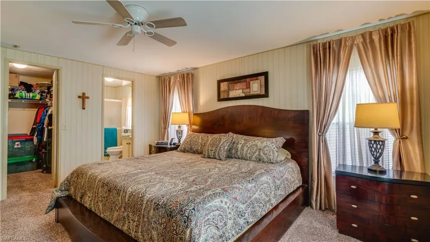 Even with so much room, this bedroom provides a walk-in closet.