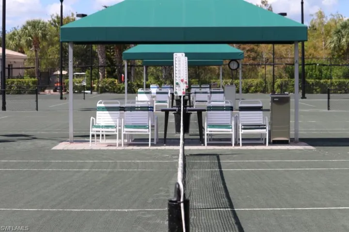 View of tennis, pickleball courts, within community basketball court