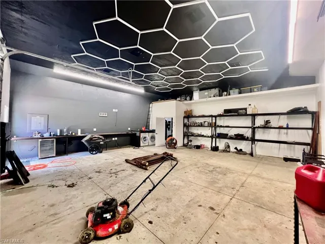 Inside detached garage