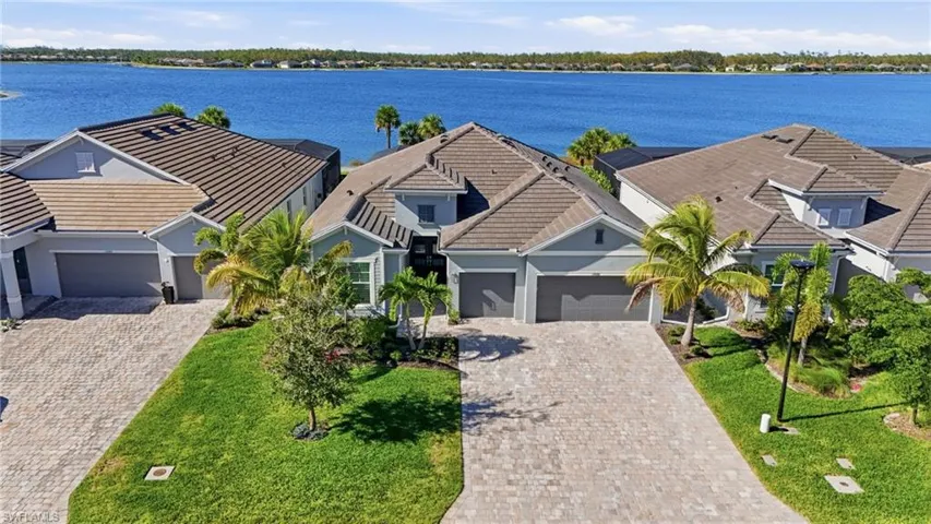 Aerial view of a large body of water