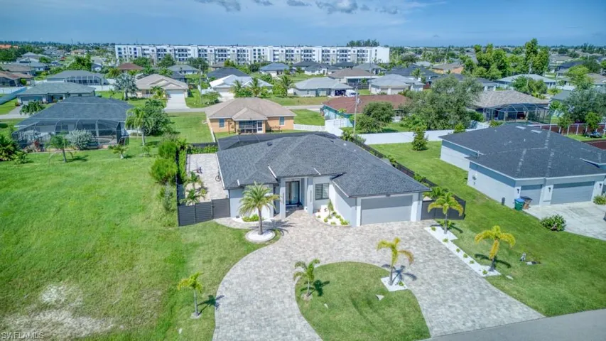 Aerial view of residential area