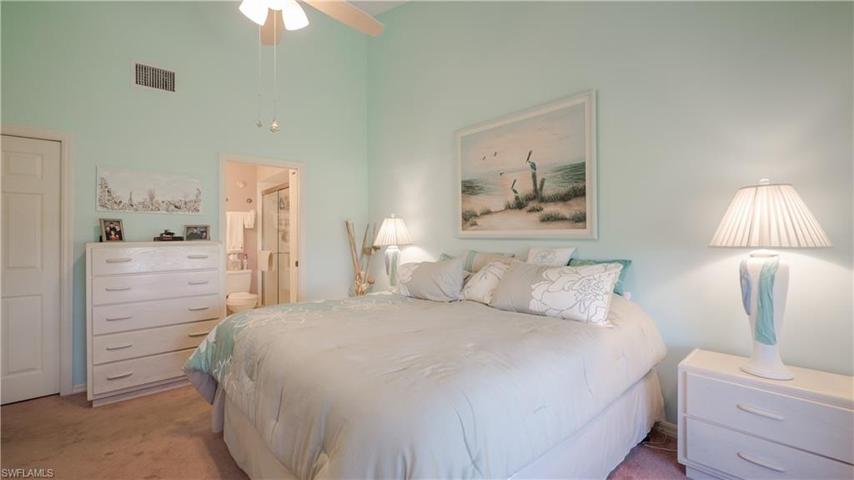 Master bedroom with a view in the ensuite bath.