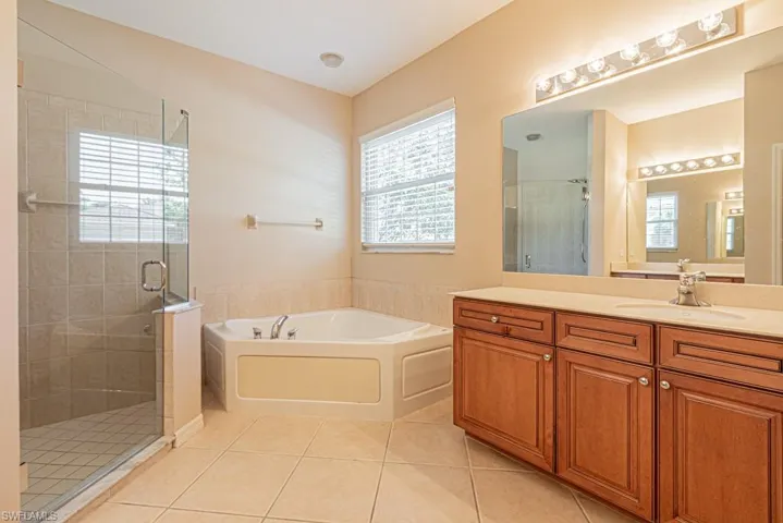 Frameless showerSeparate tub
