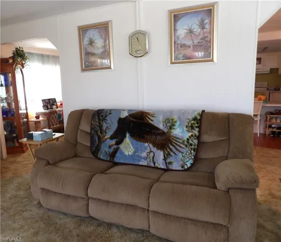 Living room featuring carpet