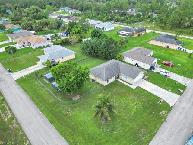 Aerial perspective of suburban area