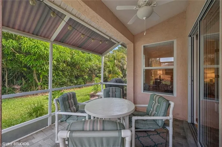 screened lanai with peacefull preserve view (now freshly painted white)
