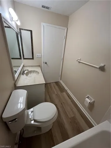 Updated flooring in guest bathroom
