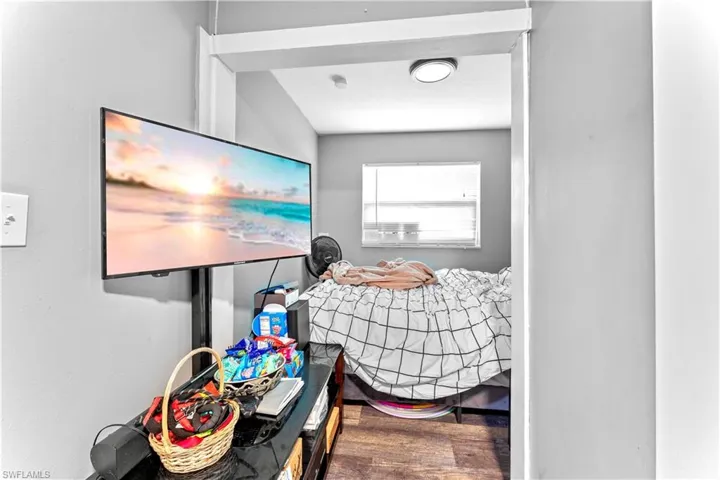 Bedroom featuring hardwood / wood-style flooring