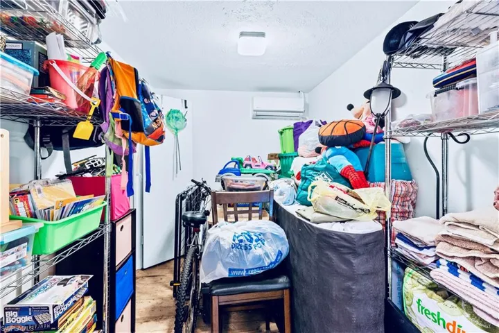 Storage with a wall unit AC