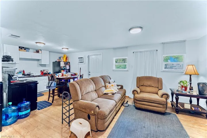 Living room featuring light wood-type flooring