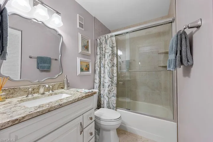 Main bath is upgraded and is delightful for your company to enjoy.