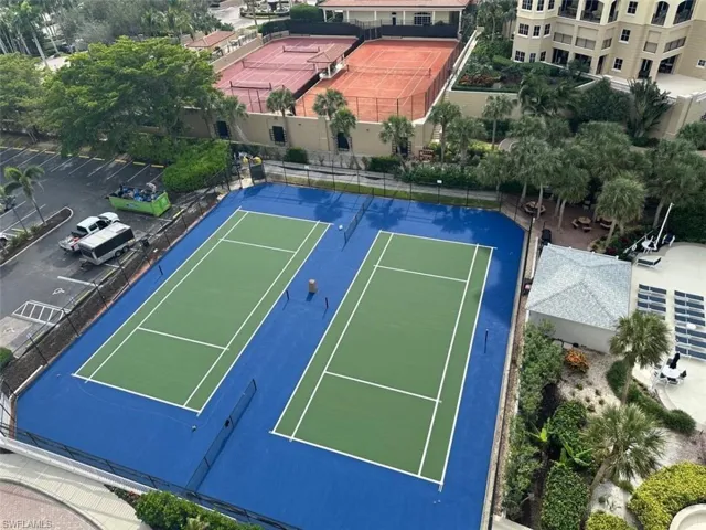 View of tennis court