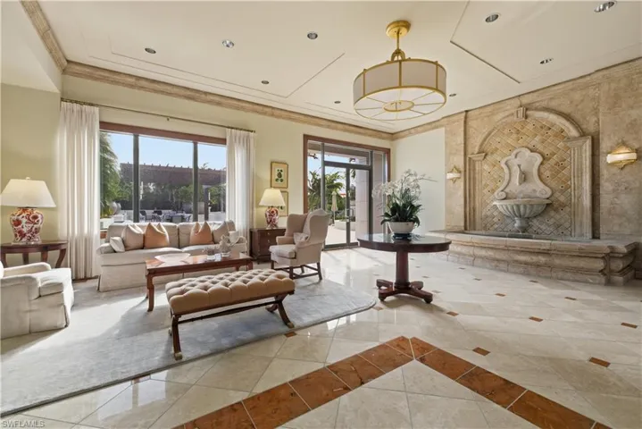 Community lobby featuring recessed lighting and crown molding